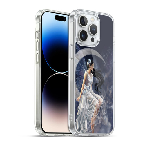 Nene Thomas Crescents Winter Frost Fairy On Moon Soft Gel Case for Apple iPhone 14 Pro Max & MagSafe