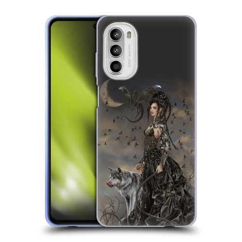 Nene Thomas Crescents Gothic Fairy Woman With Wolf Soft Gel Case for Motorola Moto G52