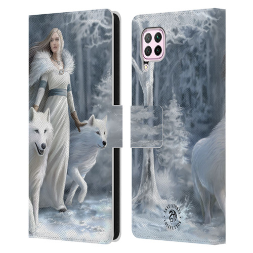 Anne Stokes Wolves Winter Guardians Leather Book Wallet Case Cover For Huawei Nova 6 SE / P40 Lite