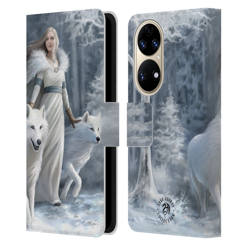 Anne Stokes Wolves Winter Guardians Leather Book Wallet Case Cover For Huawei P50