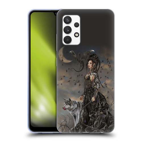 Nene Thomas Crescents Gothic Fairy Woman With Wolf Soft Gel Case for Samsung Galaxy A32 (2021)