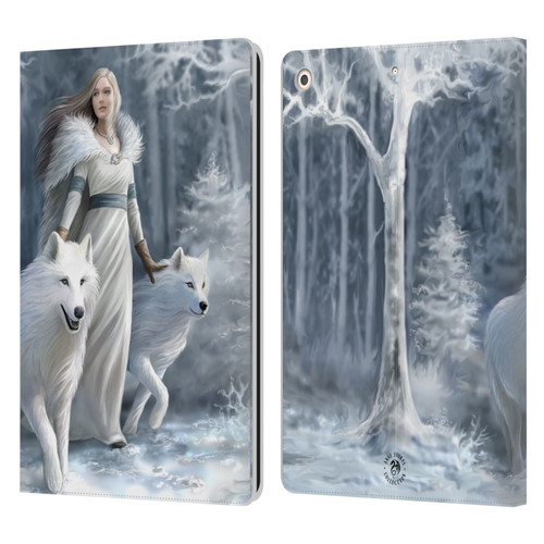 Anne Stokes Wolves Winter Guardians Leather Book Wallet Case Cover For Apple iPad 10.2 2019/2020/2021