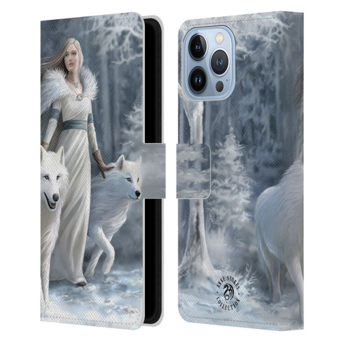 Anne Stokes Wolves Winter Guardians Leather Book Wallet Case Cover For Apple iPhone 13 Pro Max