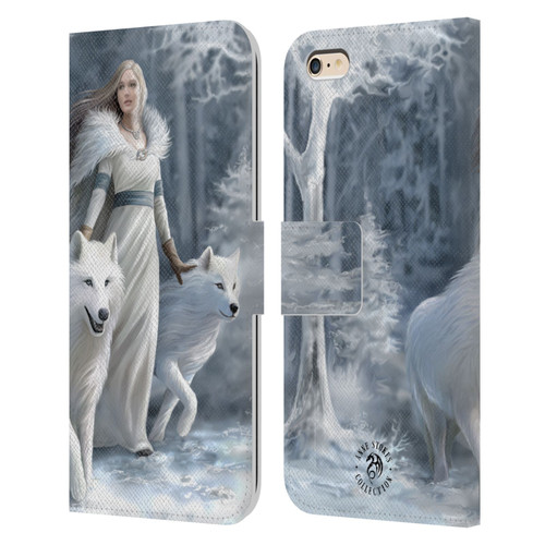 Anne Stokes Wolves Winter Guardians Leather Book Wallet Case Cover For Apple iPhone 6 Plus / iPhone 6s Plus