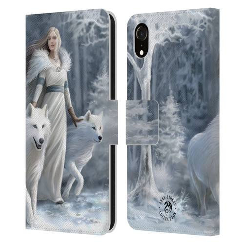 Anne Stokes Wolves Winter Guardians Leather Book Wallet Case Cover For Apple iPhone XR