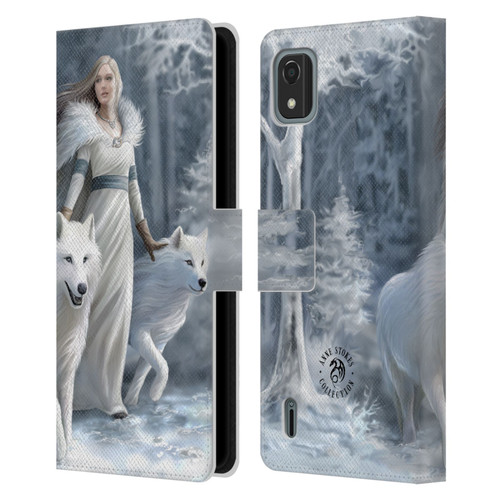 Anne Stokes Wolves Winter Guardians Leather Book Wallet Case Cover For Nokia C2 2nd Edition