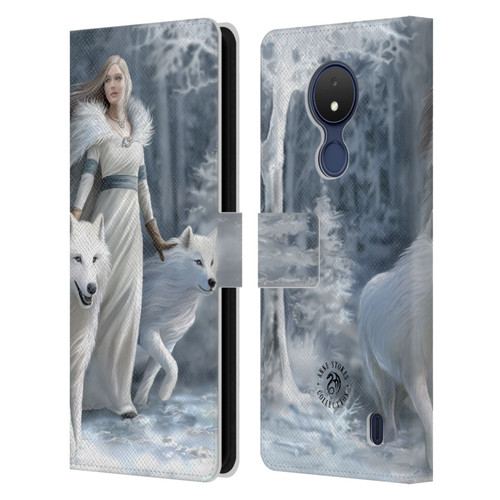 Anne Stokes Wolves Winter Guardians Leather Book Wallet Case Cover For Nokia C21