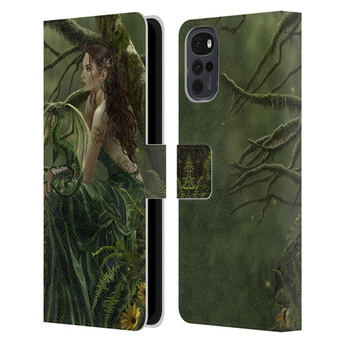 Nene Thomas Deep Forest Queen Fate Fairy With Dragon Leather Book Wallet Case Cover For Motorola Moto G22