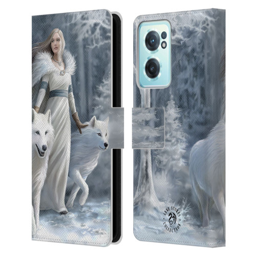 Anne Stokes Wolves Winter Guardians Leather Book Wallet Case Cover For OnePlus Nord CE 2 5G