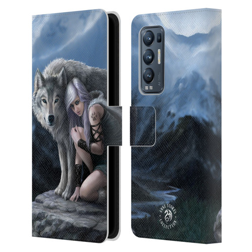 Anne Stokes Wolves Protector Leather Book Wallet Case Cover For OPPO Find X3 Neo / Reno5 Pro+ 5G