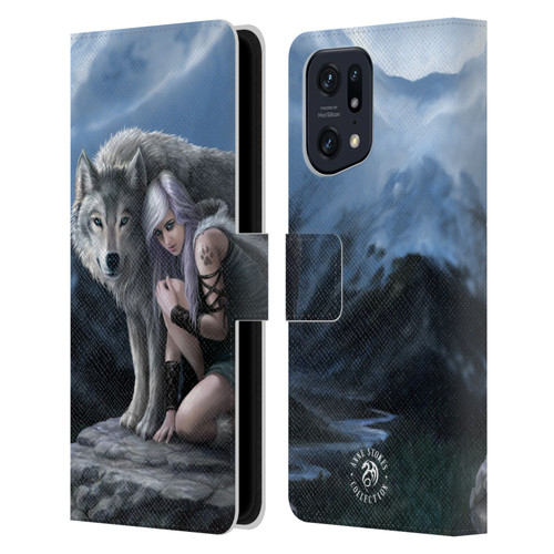 Anne Stokes Wolves Protector Leather Book Wallet Case Cover For OPPO Find X5