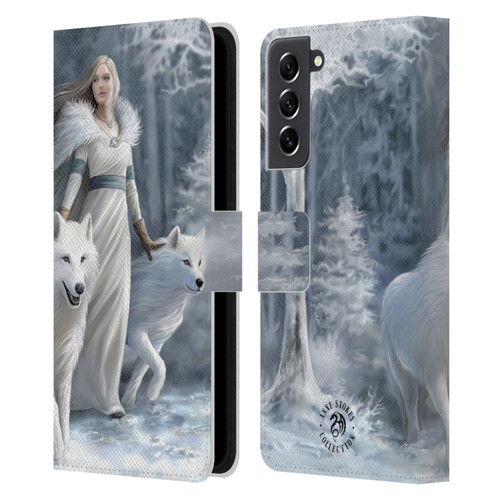Anne Stokes Wolves Winter Guardians Leather Book Wallet Case Cover For Samsung Galaxy S21 FE 5G