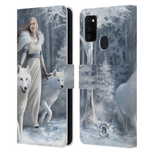 Anne Stokes Wolves Winter Guardians Leather Book Wallet Case Cover For Samsung Galaxy M30s (2019)/M21 (2020)