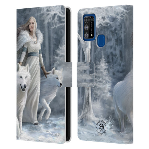 Anne Stokes Wolves Winter Guardians Leather Book Wallet Case Cover For Samsung Galaxy M31 (2020)