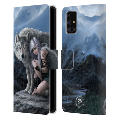 Anne Stokes Wolves Protector Leather Book Wallet Case Cover For Samsung Galaxy M31s (2020)