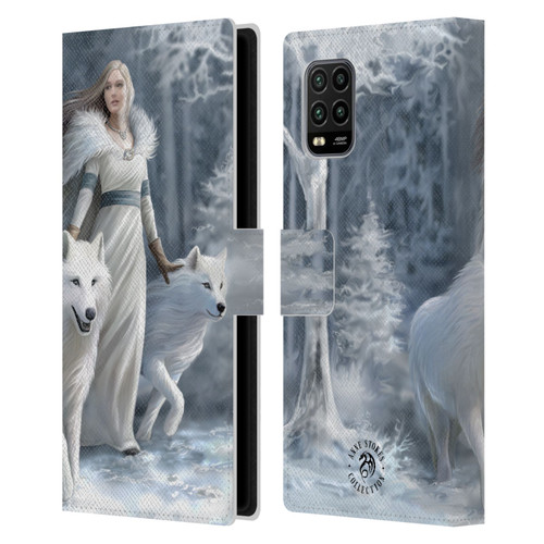 Anne Stokes Wolves Winter Guardians Leather Book Wallet Case Cover For Xiaomi Mi 10 Lite 5G