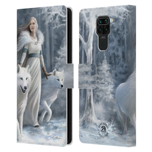 Anne Stokes Wolves Winter Guardians Leather Book Wallet Case Cover For Xiaomi Redmi Note 9 / Redmi 10X 4G