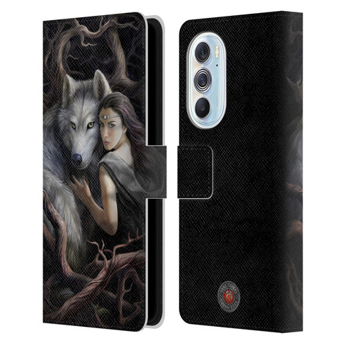 Anne Stokes Wolves 2 Soul Bond Leather Book Wallet Case Cover For Motorola Edge X30