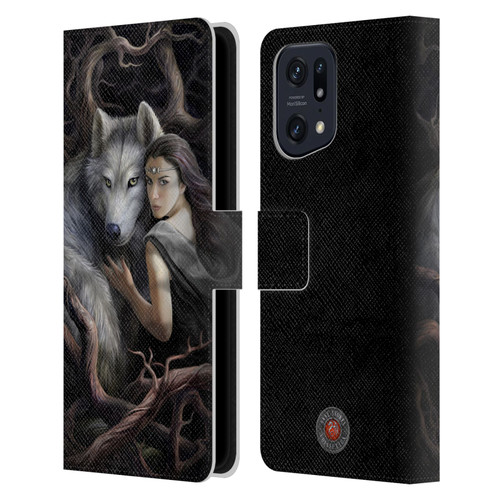 Anne Stokes Wolves 2 Soul Bond Leather Book Wallet Case Cover For OPPO Find X5