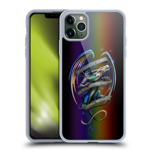 Anne Stokes Dragon Fantasy Survive The Reality Soft Gel Case for Apple iPhone 11 Pro Max