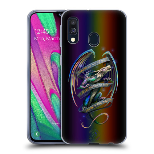 Anne Stokes Dragon Fantasy Survive The Reality Soft Gel Case for Samsung Galaxy A40 (2019)
