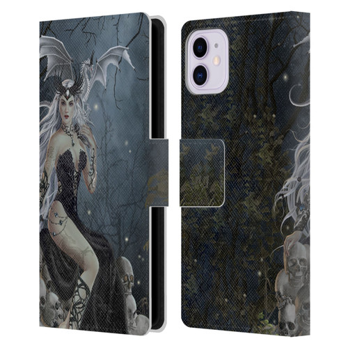 Nene Thomas Gothic Mad Queen Of Skulls Dragon Leather Book Wallet Case Cover For Apple iPhone 11