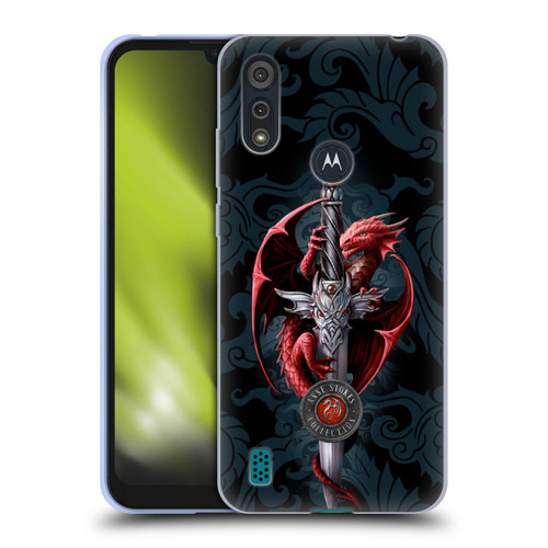Anne Stokes Dragons Dagger Soft Gel Case for Motorola Moto E6s (2020)