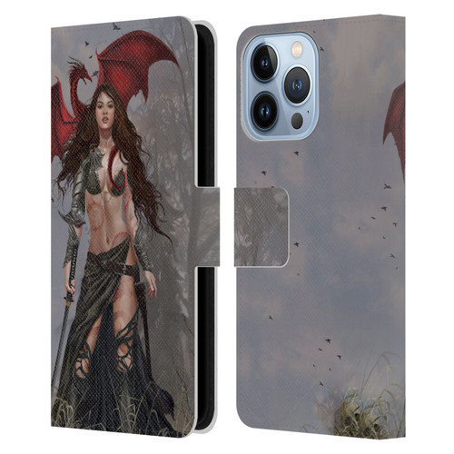 Nene Thomas Gothic Dragon Witch Warrior Sword Leather Book Wallet Case Cover For Apple iPhone 13 Pro