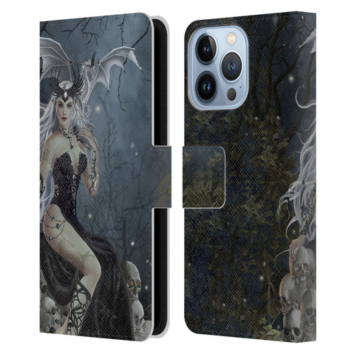Nene Thomas Gothic Mad Queen Of Skulls Dragon Leather Book Wallet Case Cover For Apple iPhone 13 Pro