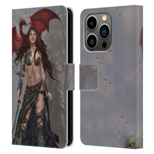 Nene Thomas Gothic Dragon Witch Warrior Sword Leather Book Wallet Case Cover For Apple iPhone 14 Pro