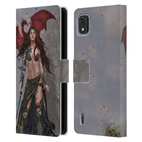 Nene Thomas Gothic Dragon Witch Warrior Sword Leather Book Wallet Case Cover For Nokia C2 2nd Edition