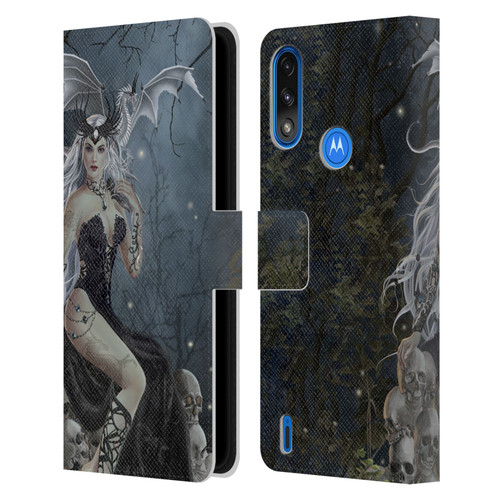 Nene Thomas Gothic Mad Queen Of Skulls Dragon Leather Book Wallet Case Cover For Motorola Moto E7 Power / Moto E7i Power