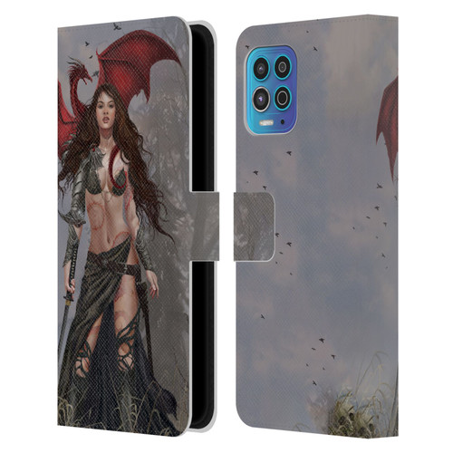 Nene Thomas Gothic Dragon Witch Warrior Sword Leather Book Wallet Case Cover For Motorola Moto G100