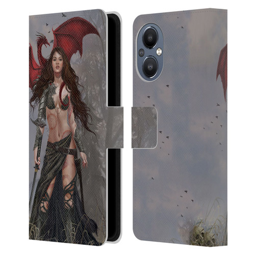 Nene Thomas Gothic Dragon Witch Warrior Sword Leather Book Wallet Case Cover For OnePlus Nord N20 5G