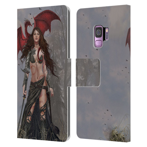 Nene Thomas Gothic Dragon Witch Warrior Sword Leather Book Wallet Case Cover For Samsung Galaxy S9