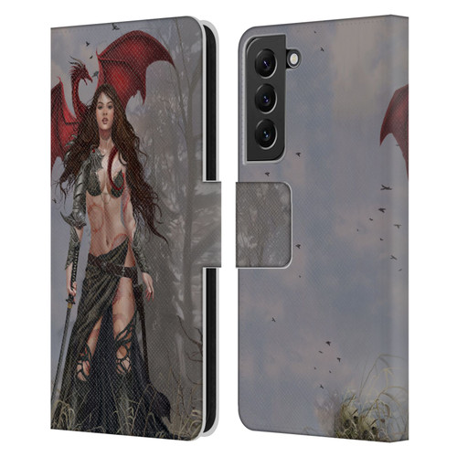 Nene Thomas Gothic Dragon Witch Warrior Sword Leather Book Wallet Case Cover For Samsung Galaxy S22+ 5G