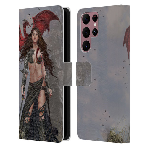 Nene Thomas Gothic Dragon Witch Warrior Sword Leather Book Wallet Case Cover For Samsung Galaxy S22 Ultra 5G