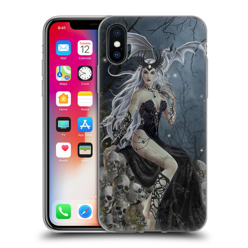 Nene Thomas Gothic Mad Queen Of Skulls Dragon Soft Gel Case for Apple iPhone X / iPhone XS
