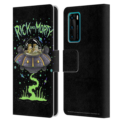 Rick And Morty Season 1 & 2 Graphics The Space Cruiser Leather Book Wallet Case Cover For Huawei P40 5G