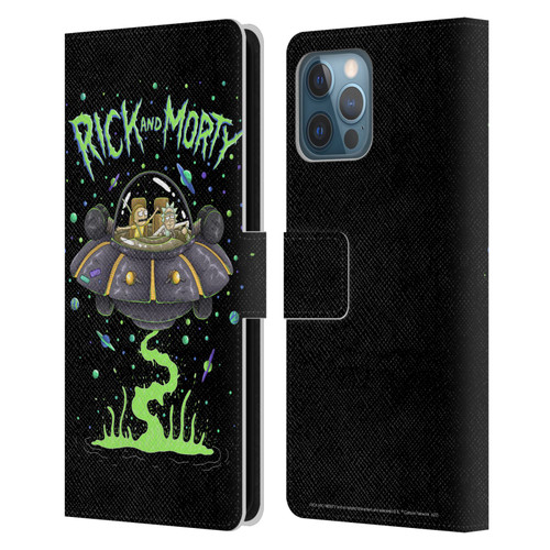 Rick And Morty Season 1 & 2 Graphics The Space Cruiser Leather Book Wallet Case Cover For Apple iPhone 12 Pro Max