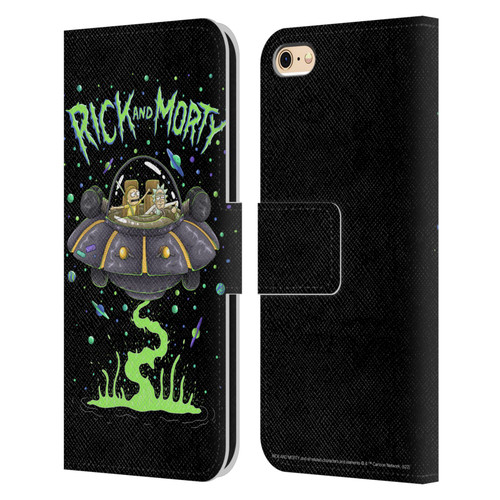 Rick And Morty Season 1 & 2 Graphics The Space Cruiser Leather Book Wallet Case Cover For Apple iPhone 6 / iPhone 6s