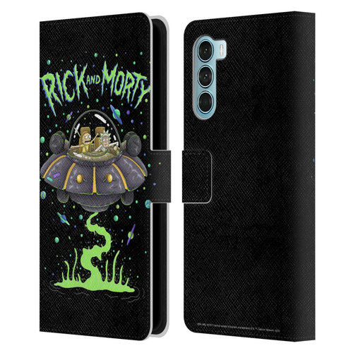 Rick And Morty Season 1 & 2 Graphics The Space Cruiser Leather Book Wallet Case Cover For Motorola Edge S30 / Moto G200 5G