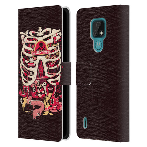 Rick And Morty Season 1 & 2 Graphics Anatomy Park Leather Book Wallet Case Cover For Motorola Moto E7