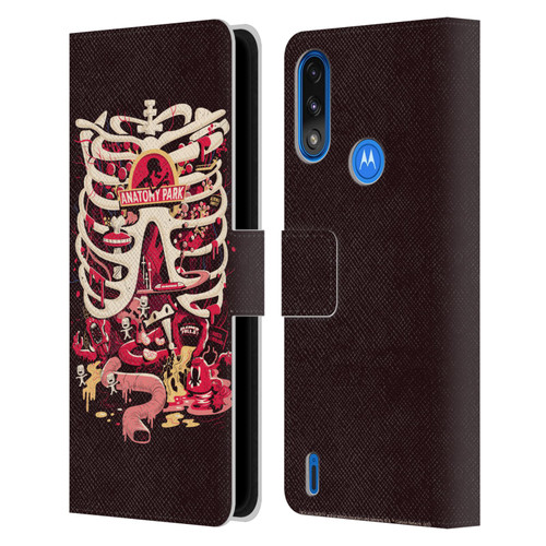 Rick And Morty Season 1 & 2 Graphics Anatomy Park Leather Book Wallet Case Cover For Motorola Moto E7 Power / Moto E7i Power