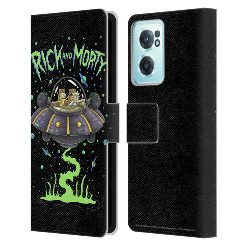 Rick And Morty Season 1 & 2 Graphics The Space Cruiser Leather Book Wallet Case Cover For OnePlus Nord CE 2 5G