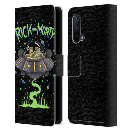 Rick And Morty Season 1 & 2 Graphics The Space Cruiser Leather Book Wallet Case Cover For OnePlus Nord CE 5G