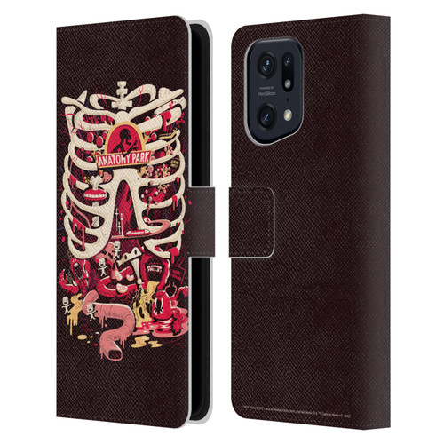 Rick And Morty Season 1 & 2 Graphics Anatomy Park Leather Book Wallet Case Cover For OPPO Find X5 Pro