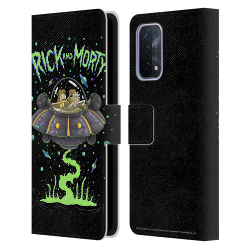 Rick And Morty Season 1 & 2 Graphics The Space Cruiser Leather Book Wallet Case Cover For OPPO A54 5G