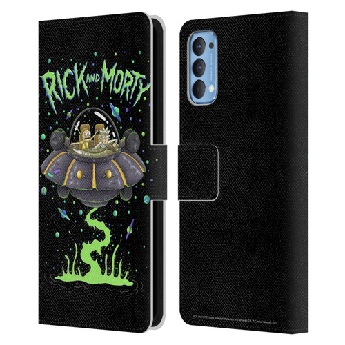Rick And Morty Season 1 & 2 Graphics The Space Cruiser Leather Book Wallet Case Cover For OPPO Reno 4 5G