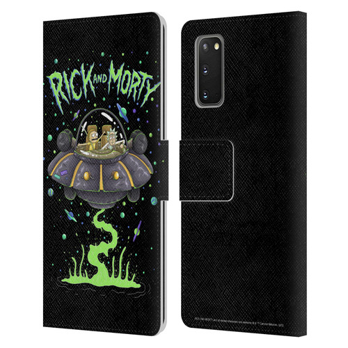 Rick And Morty Season 1 & 2 Graphics The Space Cruiser Leather Book Wallet Case Cover For Samsung Galaxy S20 / S20 5G